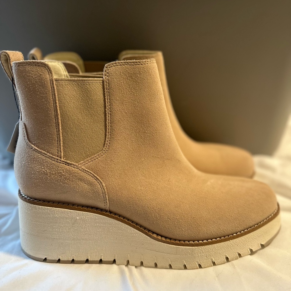 Cole Haan Beige Suede Ankle Booties